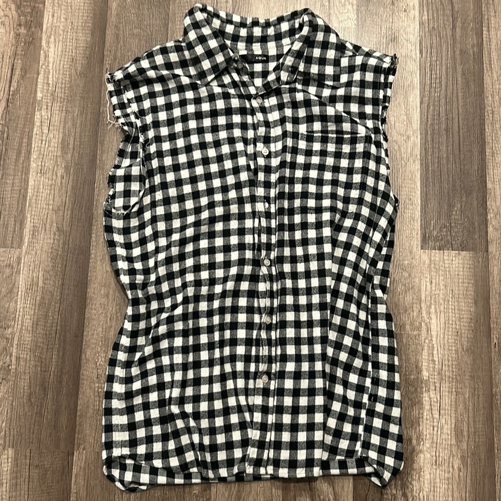 Aqua Skull Rhinestone Flannel Vest